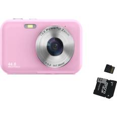 Digitalkamera rosa INF Digitalkamera 1080P 44MP 16 x zoom 2,4-tumsskärm, 32GB kort Rosa