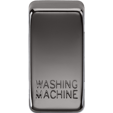 Knightsbridge Switch cover "marked WASHING MACHINE" black nickel