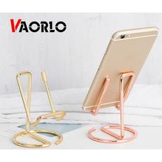 Gold Mobile Device Holders Vaorlo Full Metal Mobile Phone Holder Ultra Stable Tablet Holder For Iphone Ipad XiaoMi Huawei
