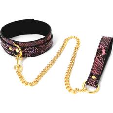 Fiskar & Reptiler - Hundhalsband & Selar Husdjur Kiotos Collar with Leash Reptile Gold/Pink