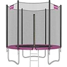 Tappeti elastici Songmics Trampolino Ø 183/244/305/366/427 cm, Nero Rosa 183 cm