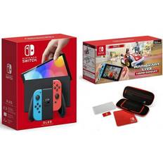 Game Consoles Nintendo New Switch OLED Model White Joy-Con 64GB Console HD Screen Bundled with Mario Rabbids Sparks of Hope Kirby s Return to Dreamland: Deluxe Edition Switch Carrying Case 64GB MicroSD