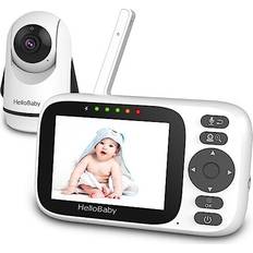 Baby Monitors HelloBaby Video Monitor with Camera and Audio, Night Vision, Pan 355& Tilt 120 Without WiFi, IPS HD Display 2-Way Audio