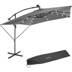 tectake Parasoll Med Fot Och LED Belysning 2.5 x 2.5 m