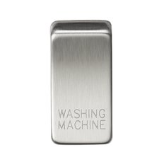 Knightsbridge Switch cover "marked WASHING MACHINE" brushed chrome
