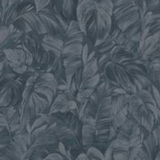 Erismann Abode Play of Light Palm Leafs Leaves Foliage Wallpaper Navy One Size