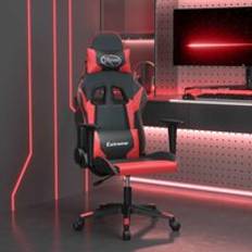 Röda Gamingstolar vidaXL Gamingstol med massage svart och röd konstläder