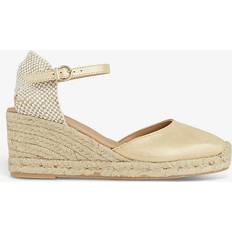 Gold - Women Espadrilles L.K. Bennett Marissa Leather Ankle Strap Espadrilles 40, GOLD