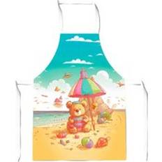 Multicoloured Aprons Warren Reed Teddy Bear Holiday Apron Yellow