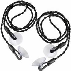 Black Drying Racks AlwaysH AlwaysH Travel Clothesline, 2 Piece Clothesline Portable Retractable Suction Cup Clothesline for Indoor or Outdoor, Travel, Camping Hiking, Black