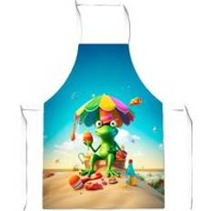 Multicoloured Aprons Warren Reed On A Beach Holiday Junior Apron Yellow