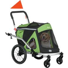 Pawhut 2 in 1 Dog Bike Trailer, Foldable Dog Stroller Dogs