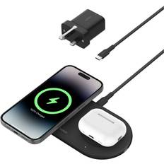 Belkin 2-in-1 Qi2 15W Magnetic Wireless Charging Pad Black