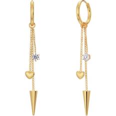 Edblad Cubic Zircon Örhängen Edblad Peak Hoops Multi Heart Gold