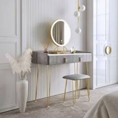 Carme Home Tokyo Glow Velvet Sensor Dressing Table