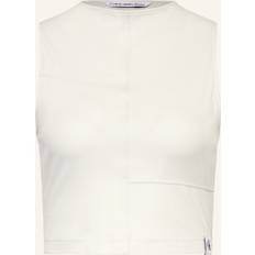 Calvin Klein Elastane/Lycra/Spandex Tank Tops Calvin Klein Seaming Rib Tank Top - White