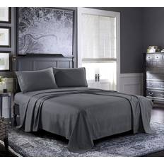 Pure Bedding Sheets Twin 4-Piece Dark Grey Bed Sheet Grey