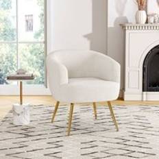 LivingAndHome White Teddy Armchair
