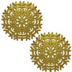 Gold Place Mats Gr8 Home Of 2 Glitter Snowflake Christmas Place Mat Gold