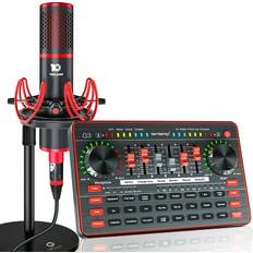 Tenlamp tenlamp Studio equipment with Professional Podcast Microphone and G3 Live Sound Card Audio Interface with DJ Mixer and Voice Changer for Live Streaming Singing Recording on Phone or Computer