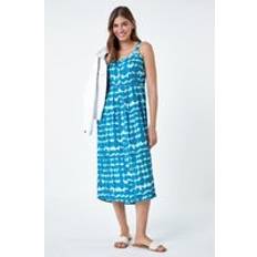 Turquesa - Vestido midi Vestidos Roman Tie Dye Spot Print Midi Sundress Turquoise