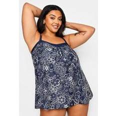 Bloemen - Vrouw Tankini's Yours Tankinitop Met Bloemontwerp - Donkerblauw