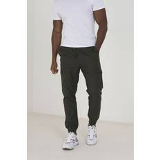 Brave Soul 'Beach' Cotton Linen Blend Cargo Trousers Khaki 34R