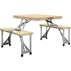 OutSunny Foldable Picnic Table With Bench