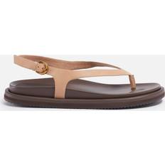 Natural Sandalias de tacón Alias Mae Women's Daisy Leather Toe Post Sandals Natural Nude