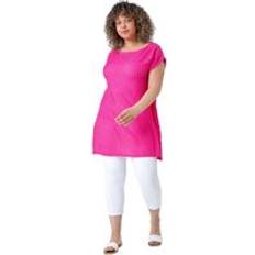 Clothing Roman Curve Textured Short Sleeve T-Shirt Pink