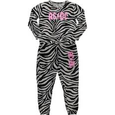 XS Pyjamas AC/DC Zebra Print Logo Long Pyjama Set Black