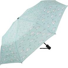 Laura Wall Seaside Themed Auto Open & Close Folding Umbrella Clouds Blue