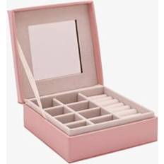 Jewellery Storage T.H.Baker Sophie Pink Lift Up Square Leather Jewellery Box SP3342S