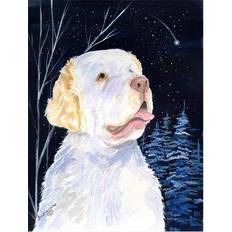Garden & Outdoor Environment PatioPlus Starry Night Clumber Spaniel Canvas Flag House