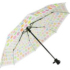 Laura Wall Seaside Themed Auto Open & Close Folding Umbrella Dots Multicoloured