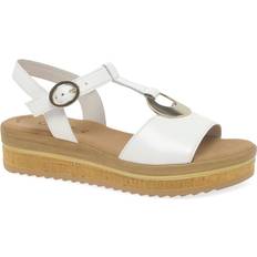 Gabor Women Sandals Gabor Journal Womens Sandals Colour: White Leather Gold