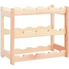 Beige Wine Racks Berkfield Home for 12 Bottles Pinewood Wine Rack