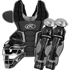 Rawlings Catchers Gear Rawlings Renegade Series Baseball Catcher's Set NOCSAE Certified Youth Ages 12 and Under Black/Silver