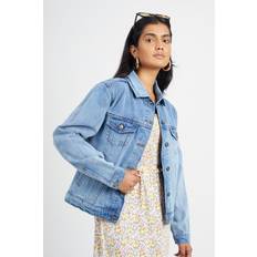 Brave Soul 'Blooms' Western Style Denim Jacket Mid Blue