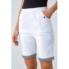 Clothing Roman Contrast Detail Stretch Shorts White