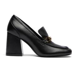 Stuart Weitzman SW SIGNATURE LOAFER, FLATS AND LOAFERS, BLACK TONAL, HIGHSHINE CALF