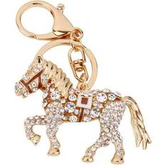 Brown Keychains Nuolux Rhinestone Horse Keyring Keychain Key Chain Gift Coffee