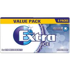 Extra Ice Peppermint Sugar Free Chewing Gum, Pack of 6