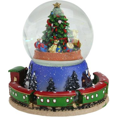 Northlight 6.5" Christmas Tree and Train Revolving Musical Glitterdome Decoration