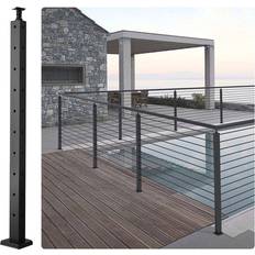 VEVOR Cable Railing Post 36 in. L x 1 in. W x 2 in. H Steel L-Shaped Hole Corner Railing Post Cable Rail Post 1-Pack