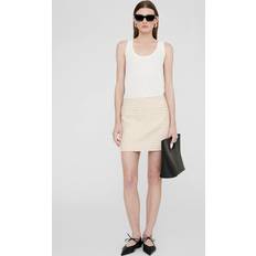 Anine Bing Rokken Anine Bing Vanessa Skirt Cream And Peach Houndstooth