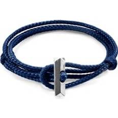 Anchor & Crew Navy Blue Oxford Silver and Rope Bracelet