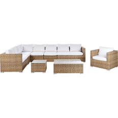 Brown Outdoor Lounge Sets Beliani 8 PE Garden Outdoor Lounge Set