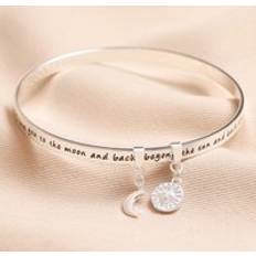 Lisa Angel Moon and Sun Meaningful Word Bangle in Silver one