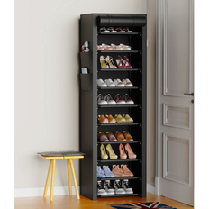 Rebrilliant 10 Tier Non-Woven Cover Cover Shoe Rack